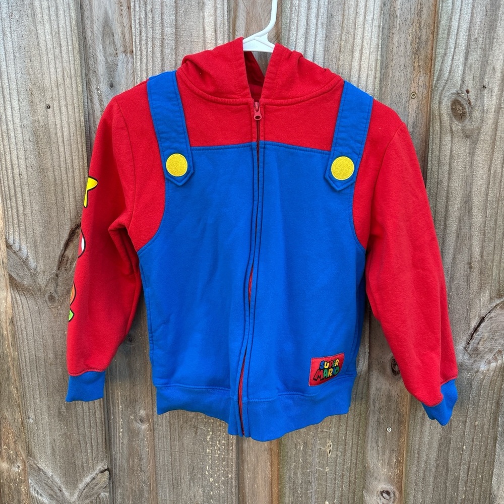 Kids Nintendo Super Mario zipper Hoodie boys size M